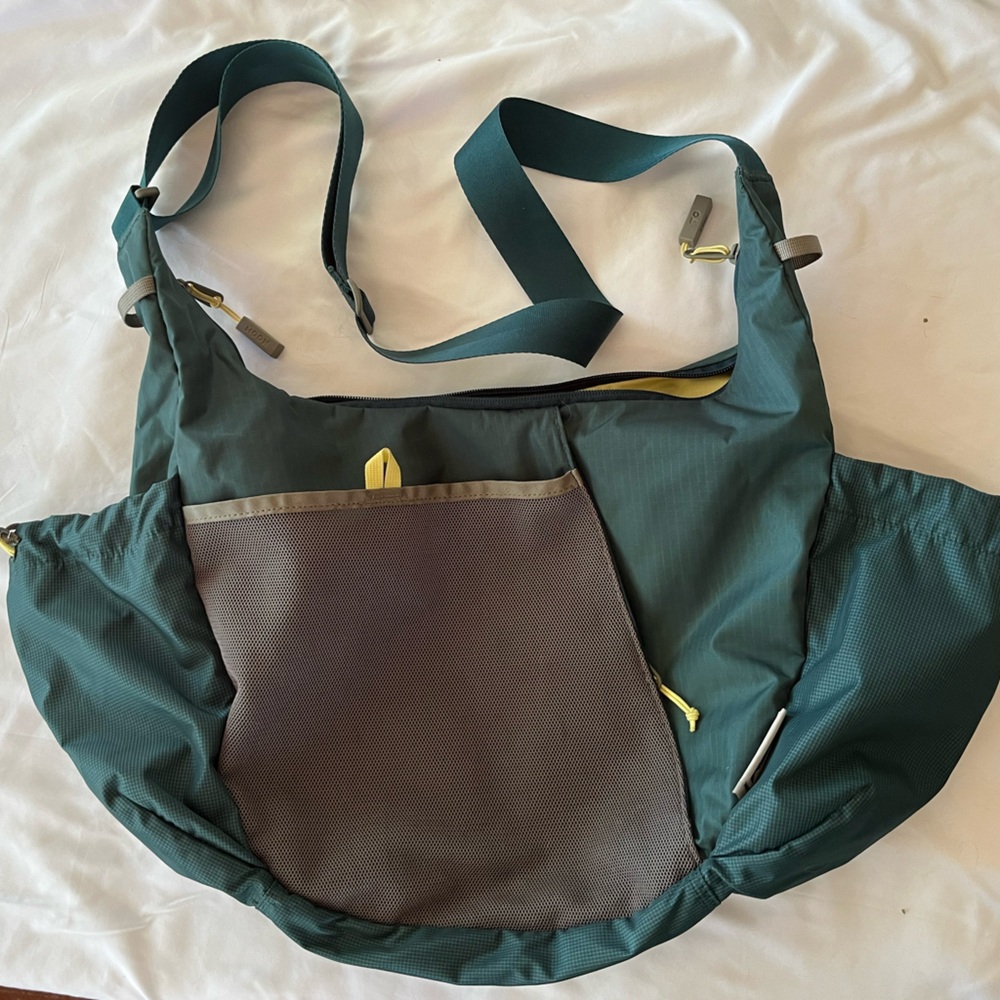 Baboon to the Moon - Teal and Gray Crossbody Bag